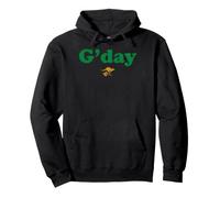 G'Day Green Typography Canguro Felpa con Cappuccio