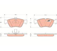GDB1205 TRW Kit pastiglie freno, Freno a disco per MERCEDES-BENZ