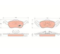 GDB1358 TRW Kit pastiglie freno, Freno a disco per FORD,FORD AUSTRALIA