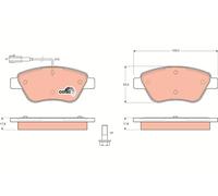 GDB1482 TRW Kit pastiglie freno, Freno a disco per ALFA ROMEO,CITROËN,FIAT,PEUGE