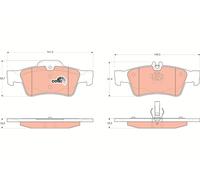 GDB1546 TRW Kit pastiglie freno, Freno a disco per MERCEDES-BENZ,MERCEDES-BENZ (