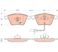 GDB1617 TRW Kit pastiglie freno, Freno a disco per AUDI,SEAT
