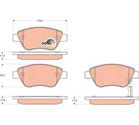 GDB1700 TRW Kit pastiglie freno, Freno a disco per FIAT,OPEL,VAUXHALL