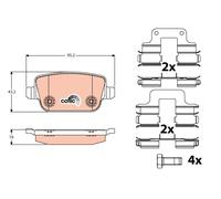GDB1709 TRW Kit pastiglie freno, Freno a disco per LAND ROVER
