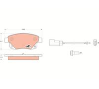 GDB1725 TRW Kit pastiglie freno, Freno a disco per FORD,FORD (JMC),FORD AUSTRALI
