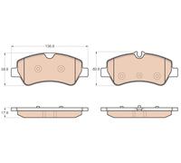 GDB1968 TRW Kit pastiglie freno, Freno a disco per FORD