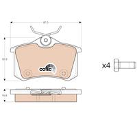 GDB1973 TRW Kit pastiglie freno, Freno a disco per CITROËN,CITROËN (DF-PSA),DS,P