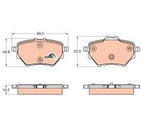 GDB2036 TRW Kit pastiglie freno, Freno a disco per CITROËN,DS,HAIMA (FAW),JEEP,O