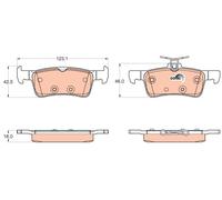 GDB2055 TRW Kit pastiglie freno, Freno a disco per PEUGEOT