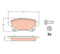 GDB2082 TRW Kit pastiglie freno, Freno a disco per RENAULT