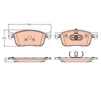 GDB2169 TRW Kit pastiglie freno, Freno a disco per CITROËN,PEUGEOT,TESLA,TOYOTA