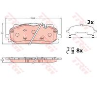 GDB2190 TRW Kit pastiglie freno, Freno a disco per AUDI,VW