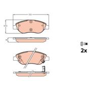 Set di pastiglie freno TRW GDB2228, anteriore