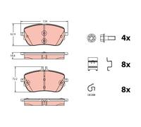 GDB2330 Kit pastiglie freno, Freno a disco Trw