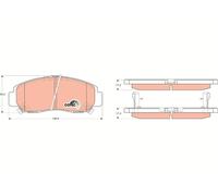 GDB3268 TRW Kit pastiglie freno, Freno a disco per ACURA,HONDA,HONDA (DONGFENG),