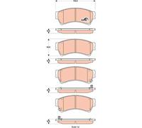 GDB3501 TRW Kit pastiglie freno, Freno a disco per FORD USA,MAZDA,MAZDA (FAW)