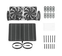 GDBAGKDQK Kit Pannello Solare Impermeabile IP65 con Ventole di Scarico da 15 W E 12 V Doppia Ventola Accesso Raffreddamento Rapido