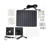 GDBAGKDQK Kit Pannello Solare Impermeabile IP65 con Ventole di Scarico da 15 W E 12 V Doppia Ventola Accesso Raffreddamento Rapido