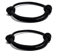 GDBAIXIMY 2 braccialetti in corda intrecciata con scritta "Best Friends", per mamma e figlio, per mamma, compleanno, colore: nero