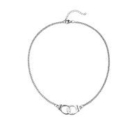 GDBAIXIMY Collana con ciondolo a forma di manette in acciaio inox, con scritta in inglese "Best Friend Partners in Crime", dichiarazione di amicizia, regalo per amici