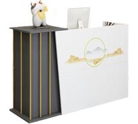 GDBTDL Bancone Reception Ufficio con Cassetti Serratura e Ripiani, Banco Cassa Moderno in Legno per Salone, Negozio, Hotel, Supermercato o Centro Estetico