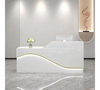 GDBTDL Bancone Ricevimento Salva-Spazio con Cassetto Bloccabile, Bancone Cassa Tutto-in-Uno con Vassoio Tastiera & LED per Salon, Ufficio, Sala Ricevimento