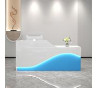 GDBTDL Bancone Ricevimento Salva-Spazio con Cassetto Bloccabile, Bancone Cassa Tutto-in-Uno con Vassoio Tastiera & LED per Salon, Ufficio, Sala Ricevimento