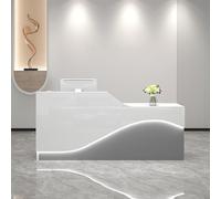 GDBTDL Bancone Ricevimento Salva-Spazio con Cassetto Bloccabile, Bancone Cassa Tutto-in-Uno con Vassoio Tastiera & LED per Salon, Ufficio, Sala Ricevimento