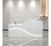 GDBTDL Bancone Ricevimento Salva-Spazio con Cassetto Bloccabile, Bancone Cassa Tutto-in-Uno con Vassoio Tastiera & LED per Salon, Ufficio, Sala Ricevimento