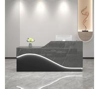 GDBTDL Bancone Ricevimento Salva-Spazio con Cassetto Bloccabile, Bancone Cassa Tutto-in-Uno con Vassoio Tastiera & LED per Salon, Ufficio, Sala Ricevimento