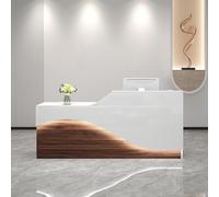 GDBTDL Bancone Ricevimento Salva-Spazio con Cassetto Bloccabile, Bancone Cassa Tutto-in-Uno con Vassoio Tastiera & LED per Salon, Ufficio, Sala Ricevimento