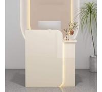 GDBTDL Bancone Ricevimento Tutto-in-Uno con Cassetto Bloccabile, Bancone Ricevimento Salva-Spazio con Barra LED per Salon, Ufficio, Lobby, Cassa & Istituto di Bellezza