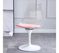 GDBTDL Sedia Senza Bracci Rotativa a Tulipano, Sedile in Acrilico con Cuscino in Pelle PU, Sedia Multi-Scenari per Cucina, Terrazza, Bar, Camera & Soggiorno Base Nera