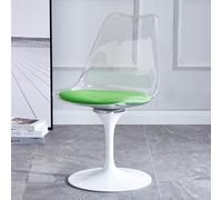 GDBTDL Sedia Senza Bracci Rotativa a Tulipano, Sedile in Acrilico con Cuscino in Pelle PU, Sedia Multi-Scenari per Cucina, Terrazza, Bar, Camera & Soggiorno Base Nera