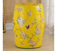 GDBTDL Sgabello da giardino in ceramica cinese, sgabello decorativo per fiori e uccelli, tavolo d'accento per interni ed esterni, supporto per piante, seduta in stile botte, per soggiorno, soggiorno o