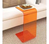 GDBTDL Tavolino laterale moderno a forma di C in acrilico trasparente - elegante tavolo da salotto che scorre sotto il divano, perfetto come supporto laptop, comodino o tavolo laterale moderno