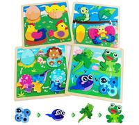 Gdbykds Baby Toy - Puzzle in legno per bambini 1-4, 23 x 23 cm, giocattolo Jigsaws - Ciclo di vita di puzzle animali, Montessori giocattolo per bambini, giocattolo educativo per bambini