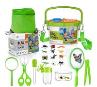 Gdbykds Set di Giocattoli per Esploratore All'aperto - 23 Pezzi Bambini Esploratore Set Con 12 Falsi Insetti, lente d'ingrandimento, Regalo di Compleanno per Bambini Giocattoli Educativi di Natale