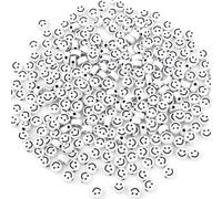 GDBZS 100/200pcs 10mm Round Trasparenti Perle Artigianali acriliche, Perle di Sorriso Emoji Fai -da -Te Perle per la Produzione di Gioielli, Artigianato Bracciale, Artigianato per Bambini