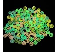 GDBZS 100/200pcs 10mm Round Trasparenti Perle Artigianali acriliche, Perle di Sorriso Emoji Fai -da -Te Perle per la Produzione di Gioielli, Artigianato Bracciale, Artigianato per Bambini