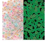 GDBZS 1000pcs 4x7mm per Perle di Lettere acriliche Set, Perle Colorate di Lettere Rotonde Piatte per Produzione di Gioielli Fai -da -Te, Braccialetto e Crafting