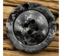 GDBZS 30 pz 15-30 MM Nero Grigio 4 Fori Bottoni Abito Bottoni da Cucire in Resina per I Vestiti Cappotto Bottoni Artigianali Grandi Bottoni Rotondi Piatti