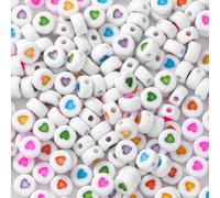 GDBZS 500/1000pcs 7mm Colori Misti per Perle di Lettere acriliche, Perle di Numero Rotondo Piatto per Preparazione di Gioielli Fai -da -Te, Braccialetto, Crafting della Collana