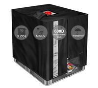 GDCCPRO 600D IBC Tote Cover, copertura protettiva resistente per serbatoio d'acqua da 275 galloni, impermeabile, antipolvere, copertura protettiva solare con finestra a sbirciatina