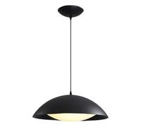 GddOGUK Lampada a Sospensione a LED con Cupola in Metallo, Lampada a Sospensione Moderna dimmerabile, Lampada a Sospensione da soffitto, lampadario Classico a Testa Singola(Svart,35cm)