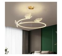 GddOGUK Lampada a Sospensione Moderna a Forma di Farfalla, dimmerabile, con Anello Dorato a Forma di Farfalla, lampadario a LED Rotondo, Lampada a Sospensione di Lusso Creativa