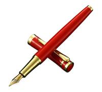 GddOGUK Penna stilografica in Metallo con Pennino fine da 0,5 mm, Penna calligrafica Portatile for Affari, Penna for Scrittura di Lusso, Penna for Firma con Scrittura fluida(Red Gold)