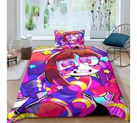 GDEKCIEAS Digital Circus - Amazing Circus 3D Stampa Digitale Set Copripiumino Copripiumino 2 Pezzi E Federe Con Cerniera Set Di Biancheria Da Letto Microfibra Morbido Per Bambini Single（135x200cm）