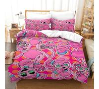 GDEKCIEAS Poppy Playtime 3 Pezzi 3D Cartone animato traspirante Set Copripiumino Copripiumino E Federe Con Cerniera Set Di Biancheria Da Letto Microfibra Morbido Per Bambini Super King(260x220cm)