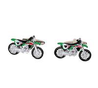 GDesign Premium Quality and Durable Motocross Bike Button Cufflinks (Green)
